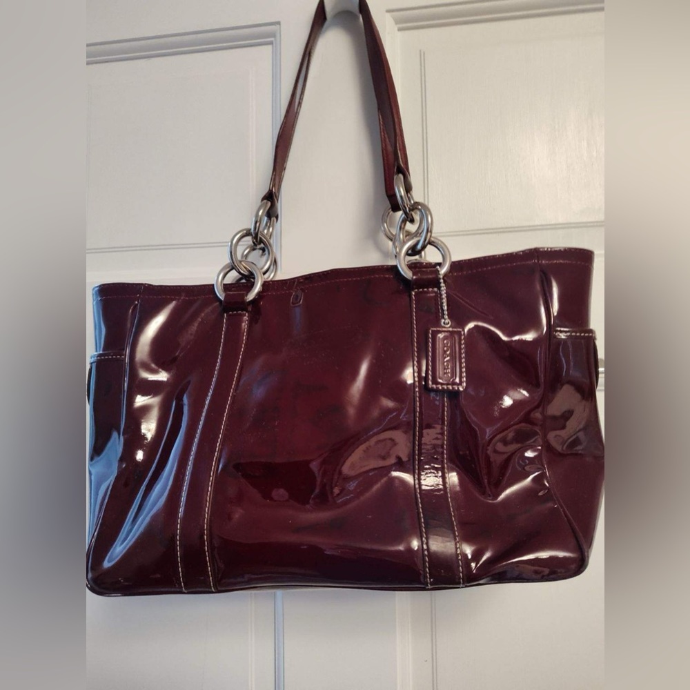 Coach patent leather tote